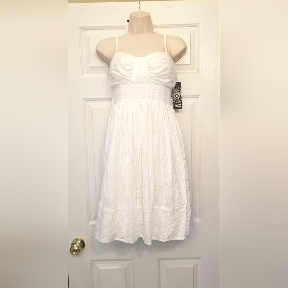 New NWT White Sleeveless Dress Sequin Hearts Size 9